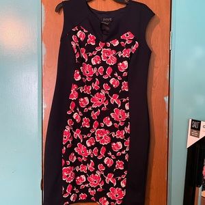Blur and red floral dress-great for work!